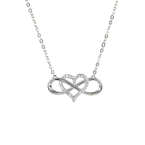 Ben and Jonah Infinite Love Heart With CZs 925 Sterling Silver Gold Plated Necklace 18.25 inch (16.25 inch + 2 inch Extension)