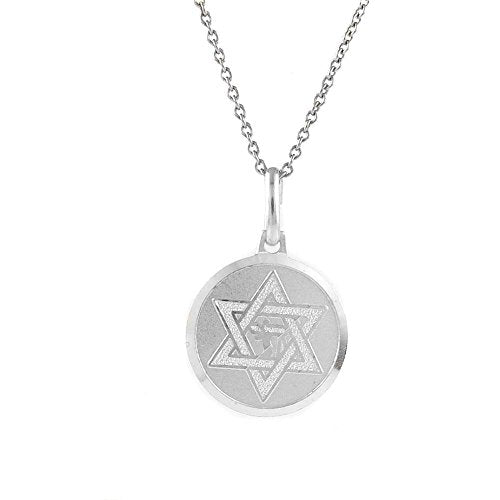 Ben and Jonah 925 Sterling Silver Chai in David Star Pendant with 18 inch Link Chain