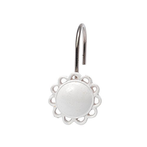 Park Avenue Deluxe Collection Park Avenue Deluxe Collection inch Filigree inch Resin Shower Curtain Hooks in White