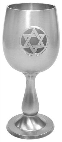 Kiddush Cup Pewter 6 inch H