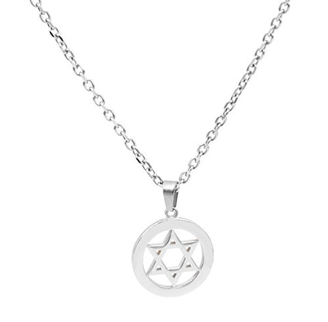 BenandJonah Stainless Steel David's Star Pendant With 18 inch  Chain