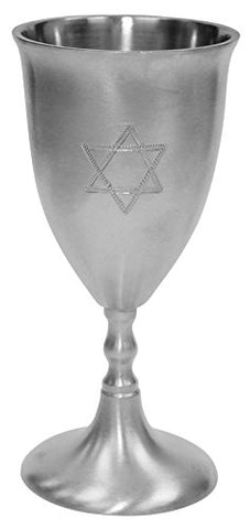 Kiddush Cup Pewter Star Of David 5.5 inch H