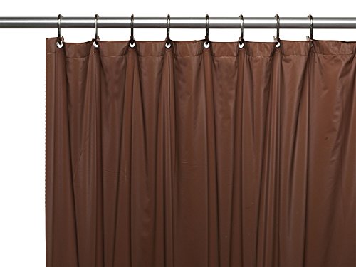 Royal Bath Heavy 4 Gauge Vinyl Shower Curtain Liner with Weighted Magnets and Metal Grommets (72 inch x 72 inch ) - Brown