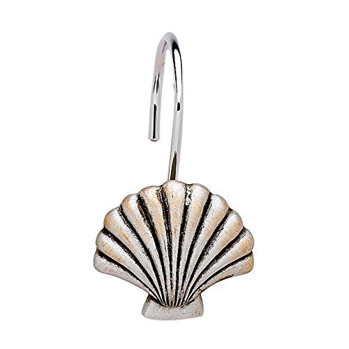 Park Avenue Deluxe Collection Park Avenue Deluxe Collection inch Seaside inch Resin Shower Curtain Hooks in Silver