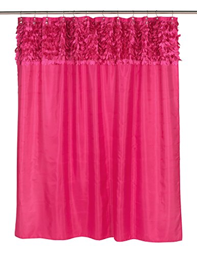 BenandJonah Collection Fabric Shower Curtain 70 x 72 inch Goosy Top Raspberry