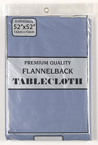 Simple Elegance by Bon Appetit Solid Color Vinyl Tablecloth with Polyester Flannel Backing - Slate Rectangle (52 inch x 70 inch )