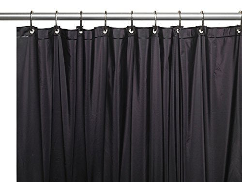 Royal Bath Extra Heavy 8 Gauge Vinyl Shower Curtain Liner with Metal Grommets (72 inch x 72 inch ) - Black