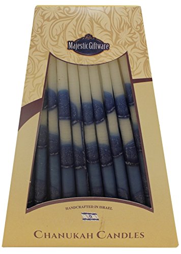 Lamp Lighters Ultimate Judaica Chanukah Candles - 45 Pack - Blue/White - 6 inch