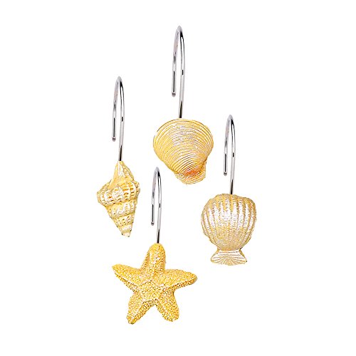 Park Avenue Deluxe Collection Park Avenue Deluxe Collection inch South Beach inch Resin Shower Curtain Hooks in Ivory