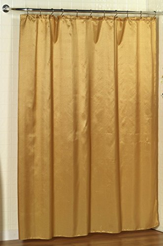 BenandJonah Collection Fabric Shower Curtain 70 x 72 inch Dobby Gold