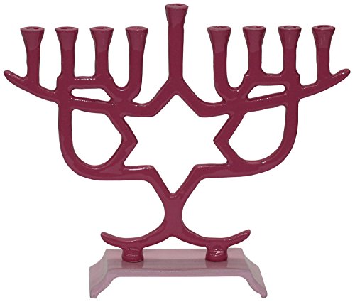 Lamp Lighters Ultimate Judaica Menorah Star 2 Tone Pink 8.5 inch H