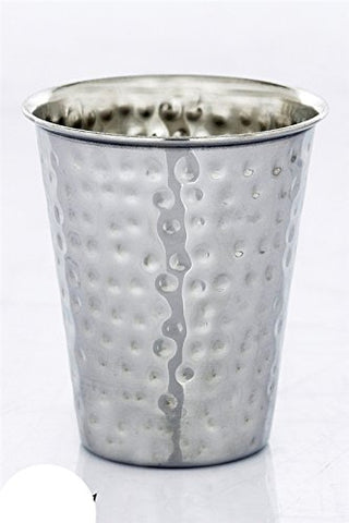 Stainless Steel Hammered Kiddush Cup - Cup 3 inch  H 2.5 inch 