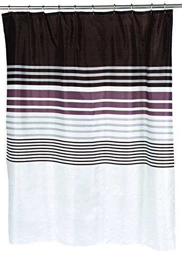 BenandJonah Collection Fabric Shower Curtain 70 x 72 inch Brown Stripped Christina