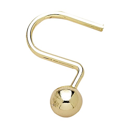 Park Avenue Deluxe Collection Park Avenue Deluxe Collection inch Ball inch Shower Curtain Hooks in Brass