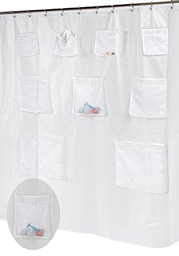 Park Avenue Deluxe Collection Park Avenue Deluxe Collection inch Pockets inch PEVA Shower Curtain in Super Clear