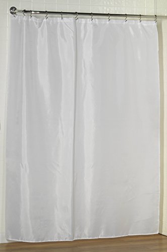 Royal Bath Water Repellant Fabric Shower Curtain Liner with Weighted Hem (70 inch x 72 inch ) - White