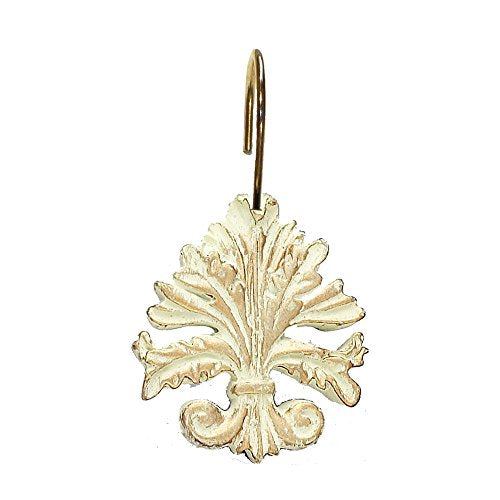 Park Avenue Deluxe Collection inch Fleur dis Lis inch Resin Shower Curtain Hooks in Oil Rubbed Bronze