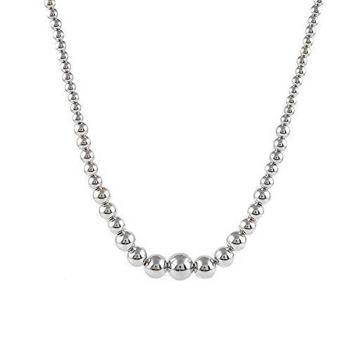 Ben and Jonah Fancy 925 Sterling Silver Graduated Bead Necklace 16 inch