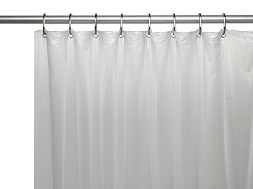 Royal Bath Heavy 3 Gauge Vinyl Shower Curtain Liner with Weighted Magnets and Metal Grommets (72 inch x 72 inch ) - Frosty Clear