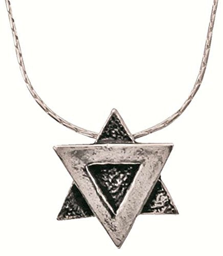 Silver Star Of David Necklace - Chain 16 inch Pendant 1/2 inch X 1/2 inch