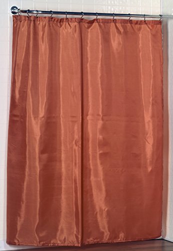Royal Bath Water Repellant Fabric Shower Curtain Liner with Weighted Hem (70 inch x 72 inch ) - Tangerine