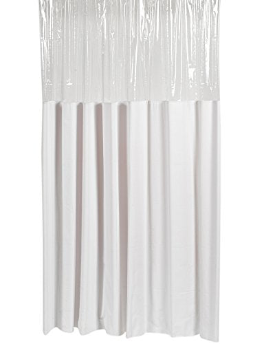 Park Avenue Deluxe Collection Park Avenue Deluxe Collection Extra Long inch Window inch Vinyl Shower Curtain in White