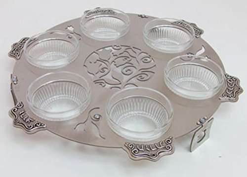 Lazer Cut Seder Plate Round - 12 inch D