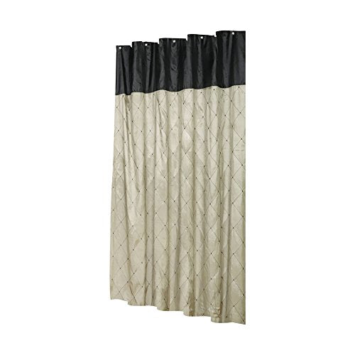 Park Avenue Deluxe Collection Park Avenue Deluxe Collection inch Balmoral inch Fabric Shower Curtain in Black/Brown