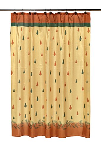 BenandJonah Collection Fabric Shower Curtain 70 x 72 inch Pines