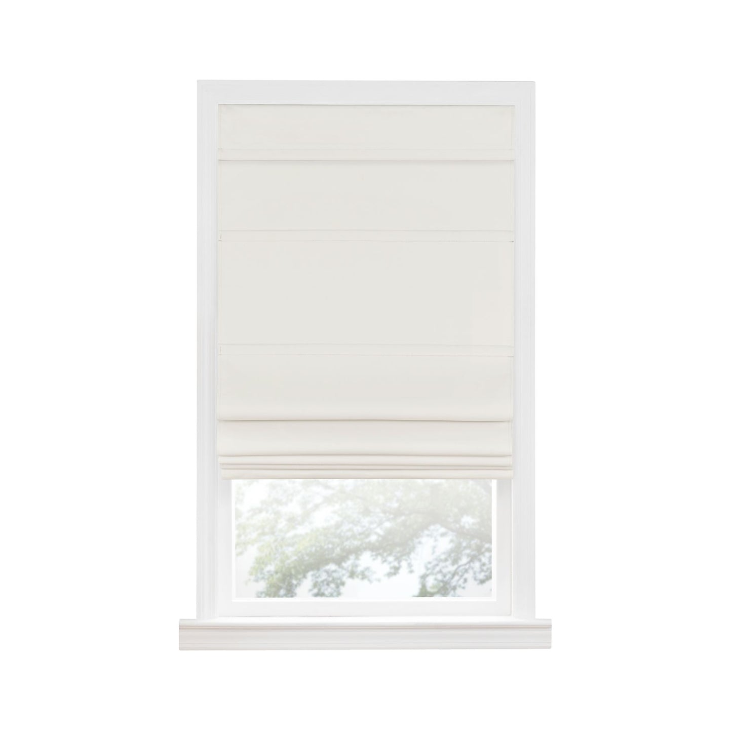 Traditional Elegance Cordless Blackout Roman Layered WIndow Shade 31X64 Ivory