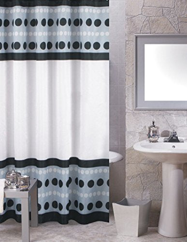 BenandJonah Collection Fabric Shower Curtain 70 x 72 inch Just Dots