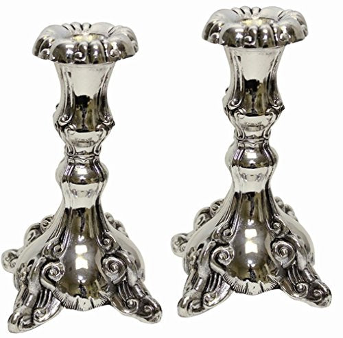 Ultimate Judaica Candle Sticks Silver Plated - 5 inch