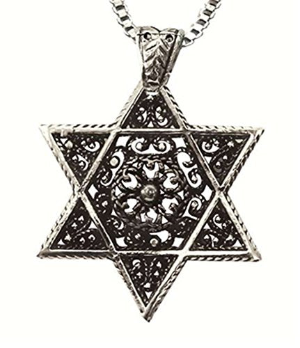 Silver Star Of David  - Chain 16 inch Pendant 7/8 inch W X 1 inch H