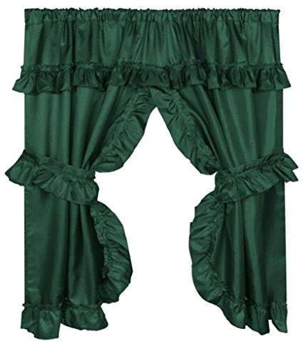 Park Avenue Deluxe Collection Park Avenue Deluxe Collection inch Lauren inch Window Curtain with Ruffled Valance Evergreen