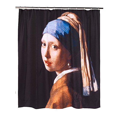 Park Avenue Deluxe Collection Park Avenue Deluxe Collection inch Girl with the Pearl Earring inch Fabric Shower Curtain