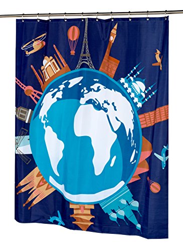 BenandJonah Collection Fabric Shower Curtain 70 x 72 inch Earth Desigh