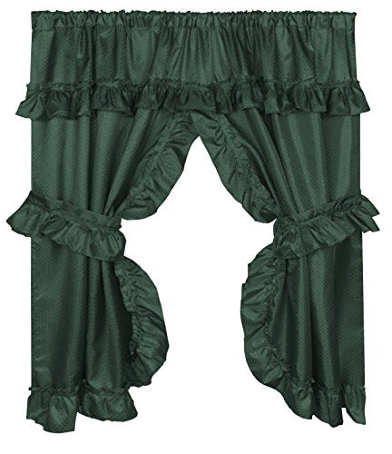 Royal Bath Double Swag Diamond Piqued PEVA non-Toxic Shower Curtain (70 inch x 72 inch ) - Evergreen