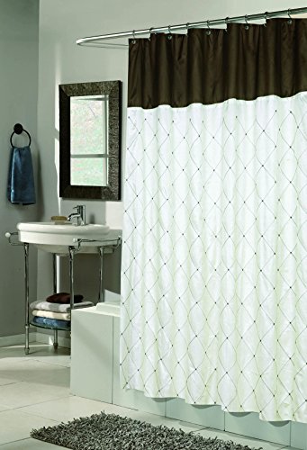 Royal Bath Diamond Design Balmoral Fabric Shower Curtain in Brown/Blue Size: 70 inch x 72 inch