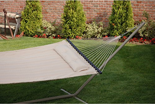 Patio Bliss Hammock Quilted with Pillow with inch S inch Stitch - Canvas White