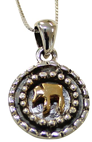 Silver Chai Necklace With Gold Plating - Chain 18 inch Pendant 1/2 inch D