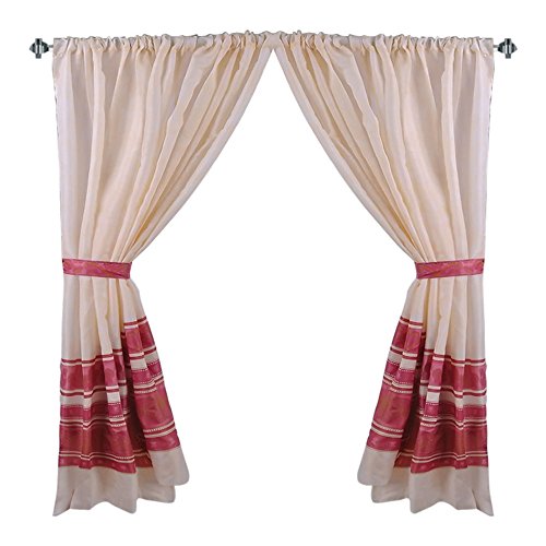 Park Avenue Deluxe Collection Park Avenue Deluxe Collection inch Fleur inch Fabric Window Curtain in Burgundy