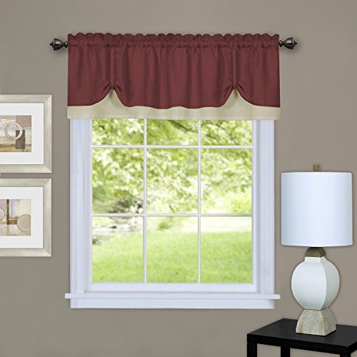 Sally Elegance Double Layered Pick-Up Valance (58 inch x 14 inch ) Marsala
