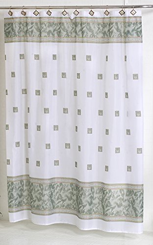 Think Out of the Box Fabric Shower Curtain 70 inch x 72 inch (Jade)