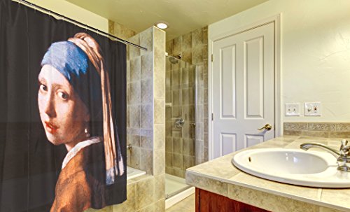 BenandJonah Collection Fabric Shower Curtain 70 x 72 inch Girl with the Pearl Earring