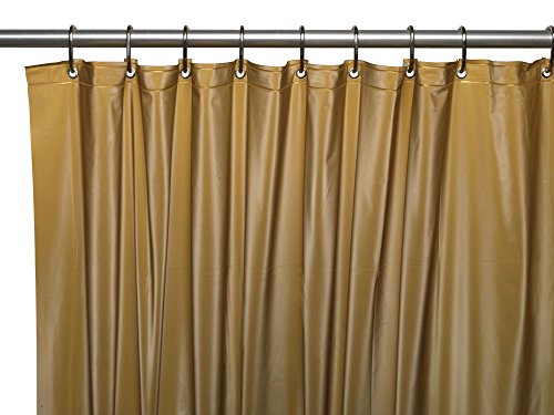 Royal Bath Heavy 3 Gauge Vinyl Shower Curtain Liner with Weighted Magnets and Metal Grommets (72 inch x 72 inch ) - Gold