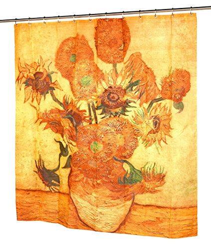 Garden of Eve Sunflowers Design Fabric Shower Curtain Size: 70 inch x 72 inch