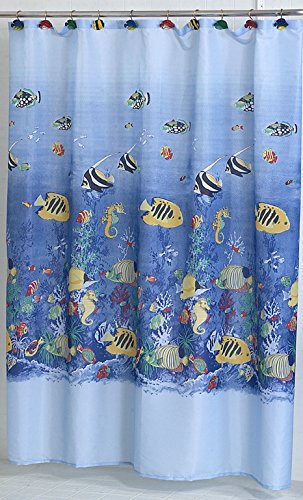 Under the Sea Coral Life Fabric Shower Curtain Size: 70 inch x 72 inch