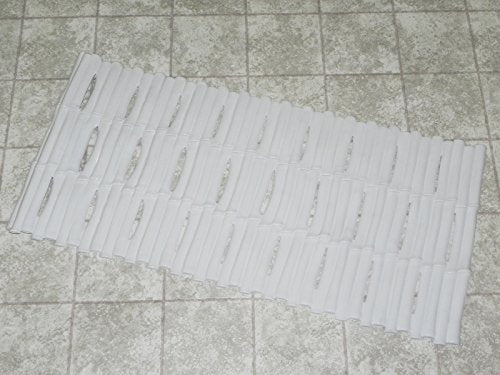 Royal Bath Non Slip Bamboo Style DEHP Free Vinyl Bath Mat (16 inch x 32 inch ) - White