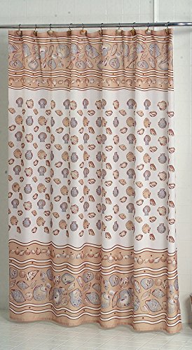 BenandJonah Collection Fabric Shower Curtain 70 x 72 inch Seashell Ivory