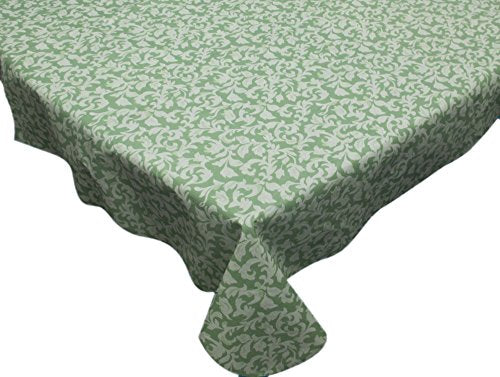 Park Avenue Deluxe Collection Park Avenue Deluxe Collection inch Damask Scroll inch 70 inch Round Vinyl Flannel Backed Tablecloth